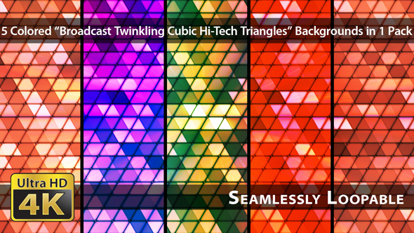 Broadcast Twinkling Cubic Hi-Tech Triangles - Pack 03
