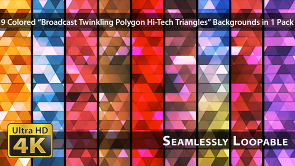 Broadcast Twinkling Polygon Hi-Tech Triangles - Pack 02