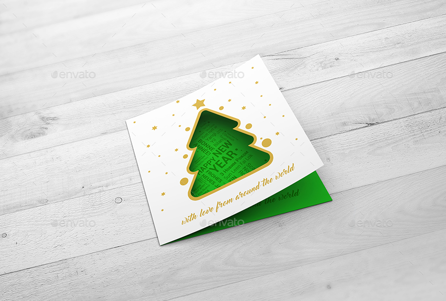 Christmas New Year Card Mock-Up, Graphics | GraphicRiver