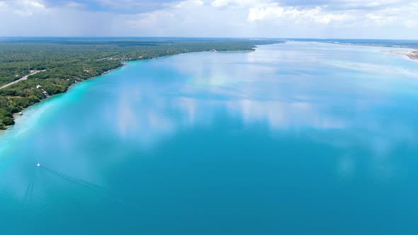 Lake Bacalar Tropical Destination Aerial