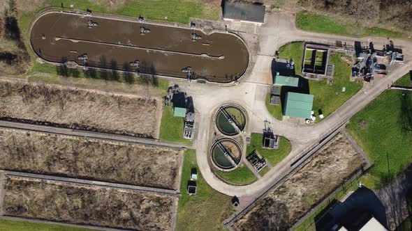 Overhead View Sewage Treatment Works Meriden Aerial Bird's Eye View