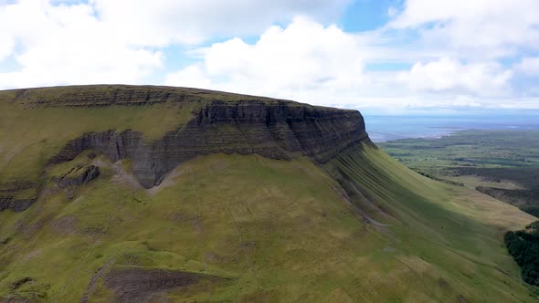 Aerial View of the Mountain Benbulbin in County Sligo Ireland alt
