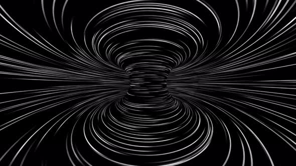 Turning Black and White Striped Torus, Motion Graphics | VideoHive