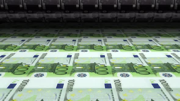 Money Printing Euro Banknotes