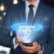 Businessman Smartphone Hologram Word   Bitcoin - VideoHive Item for Sale