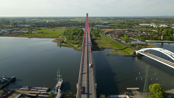 The Third Millennium John Paul II Bridge is a cable-stayed road bridge which spans the Martwa Wisla alt