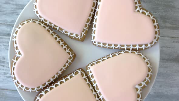 Heart Shaped Cookies on Plate alt