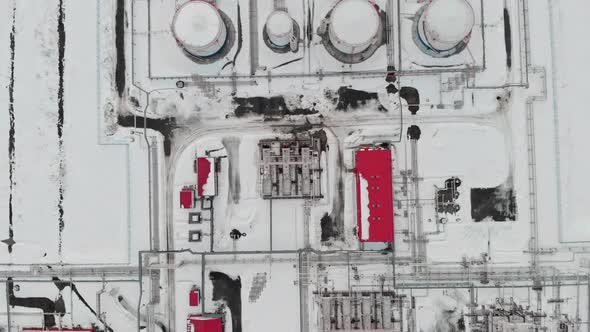 A Drone Flies Over an Oil Storage Facility in Siberia alt