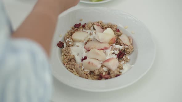 Granola with Yogurt and Fruit for Breakfast