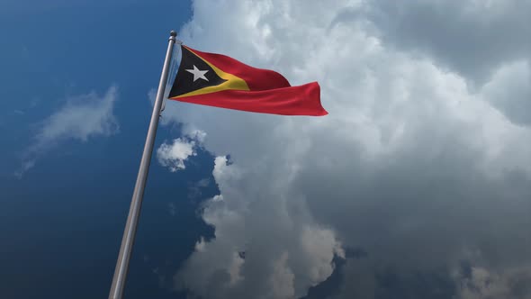East Timor Flag Waving 4K alt
