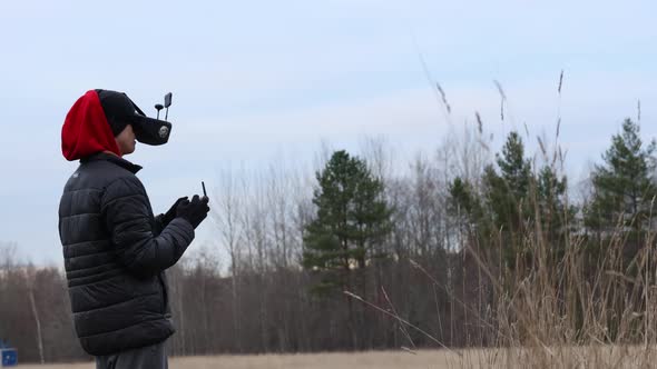 Young Man Launches Rc Plane Into Sky