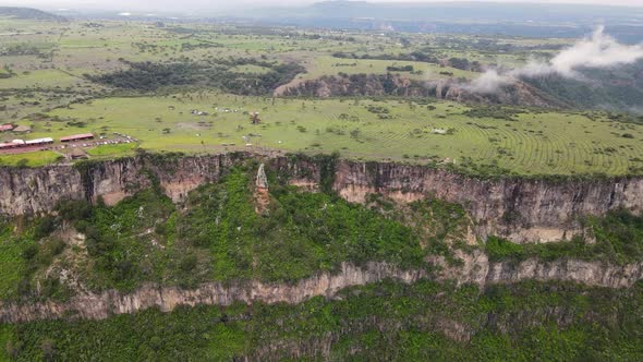 Frontal view at Camping at Pena del aire in Mexico alt