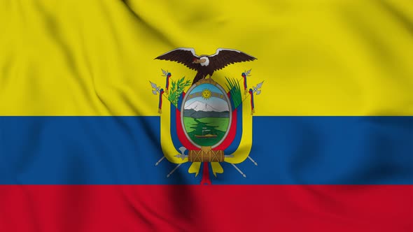 Ecuador flag seamless waving animation