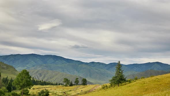 Landscape of foothills of Altai.