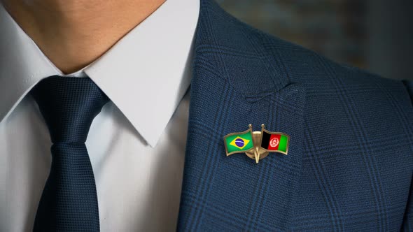 Businessman Friend Flags Pin Brazil Afghanistan alt