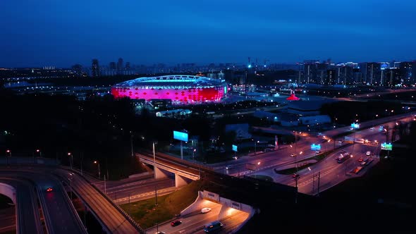 Freeway Intersection and Football Stadium Spartak Moscow Arena alt