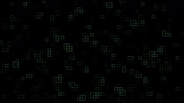 abstract dark background with black edges of green color of a square grid