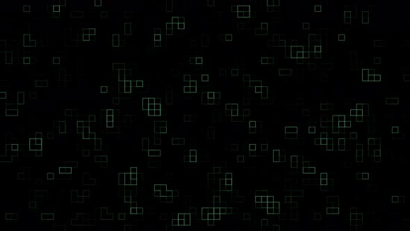 abstract dark background with black edges of green color of a square grid alt