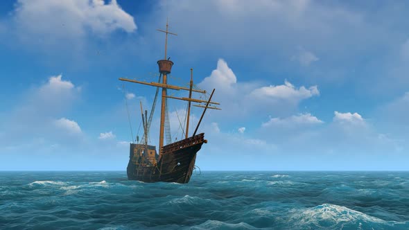 Ancient Spanish Ship, Motion Graphics | VideoHive