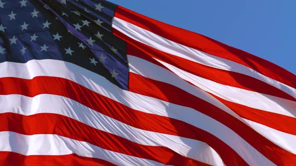 American Flag of the USA Flutters in the Wind alt