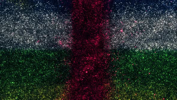 Central African Republic Flag With Abstract Particles