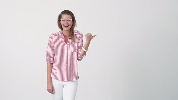 Woman Laughing and Pointing