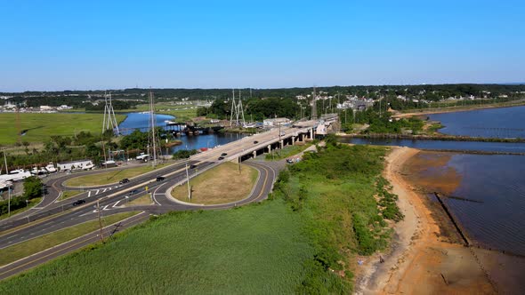 Panoramic Beautiful Urban Landscape Small Coastal in Area View From to Ocean Bay Pier alt