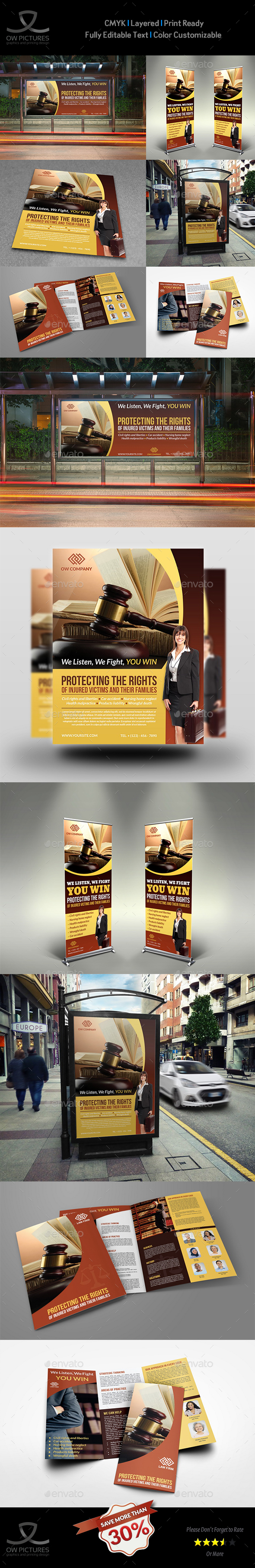 Law Firm Business Advertising Bundle - Signage Print Templates