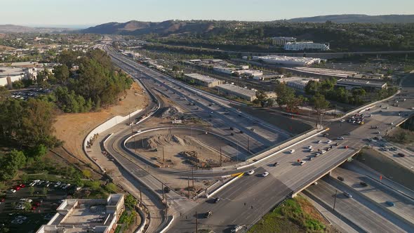 The five freeway in Southern California, slowed to half speed alt