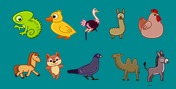Cartoon Animals Animation Pack 4