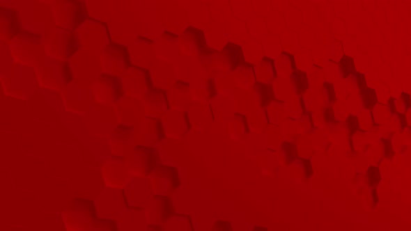 3D Red Abstract Polygons And Blocks Background Full HD