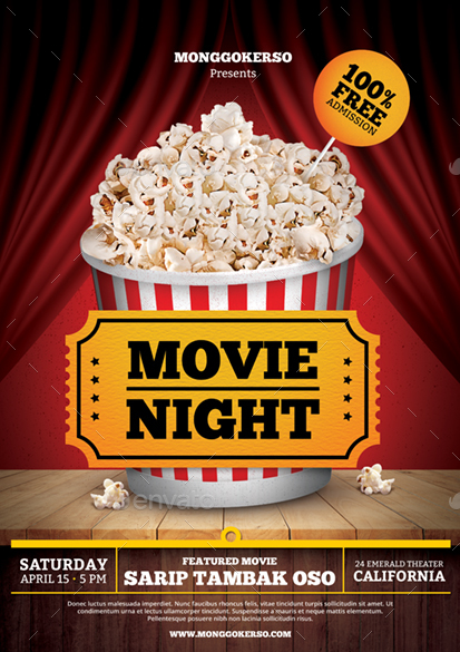 Movie Night Flyer by monggokerso | GraphicRiver