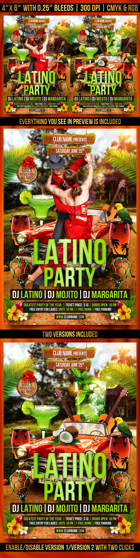 Latino Party Flyer Template - Clubs & Parties Events