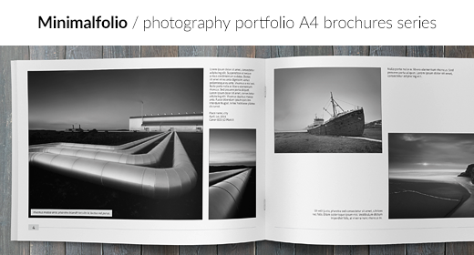 Minimalfolio - photography portfolio A4 brochures series
