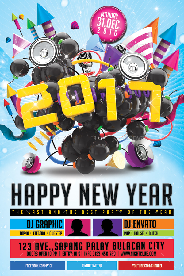2017 happy new year flyer template by hermz graphicriver new years flyer template