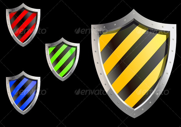 Glossy security shields - Technology Conceptual
