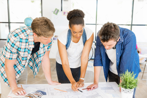 Young office workers or students as a team - Stock Photo - Images