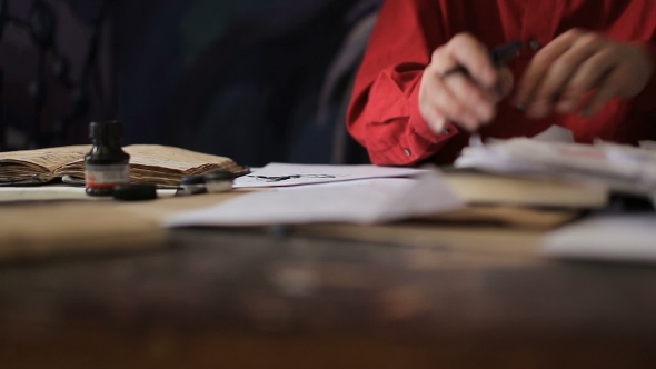 Artist Is Writing a Letter