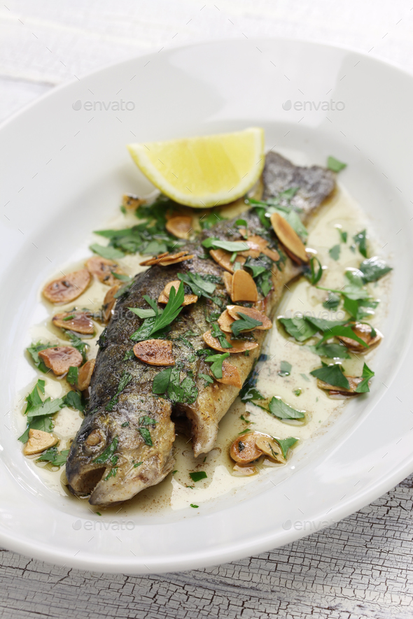 trout meuniere amandine Stock Photo by motghnit PhotoDune