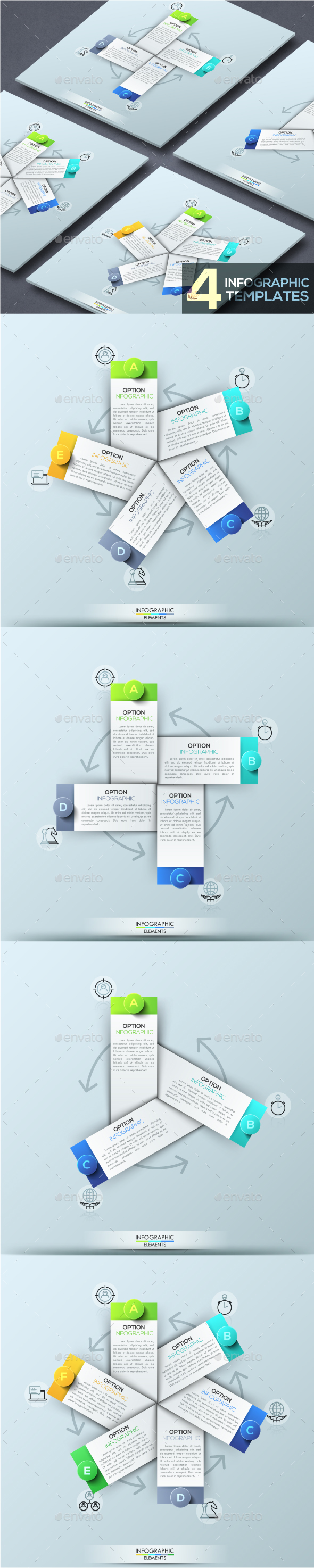 Modern Infographic Cycle Template (4 Items)