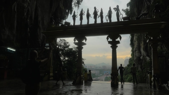 Tourists Visiting Batu Caves In Malaysia alt