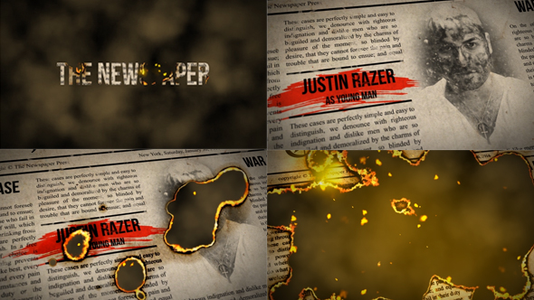 Burning Newspaper Title - VideoHive 18424828