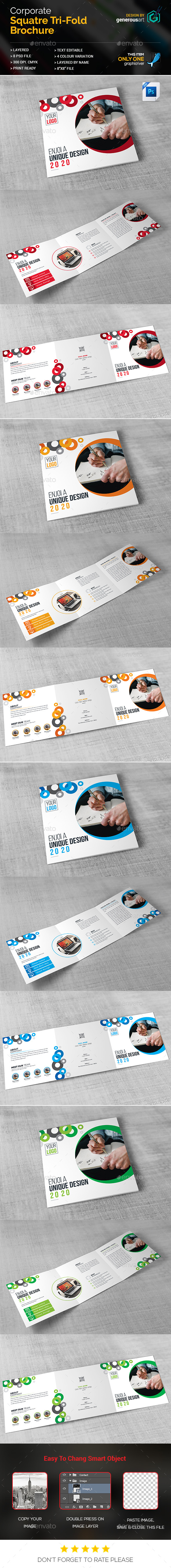 Square Tri-Fold Brochure - Brochures Print Templates