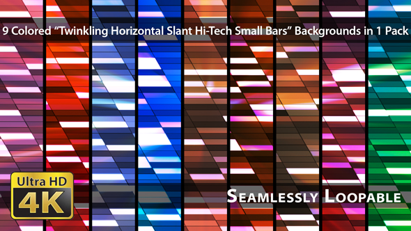 Twinkling Horizontal Slant Hi-Tech Small Bars - Pack 03