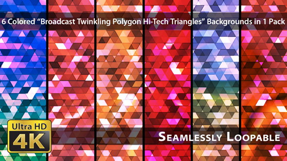 Broadcast Twinkling Polygon Hi-Tech Triangles - Pack 03
