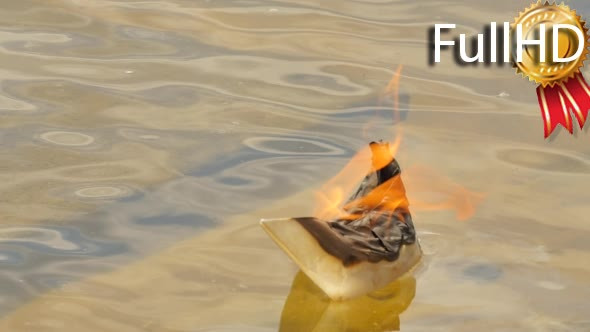 Paper Ship is Burning on the Watery Surface alt