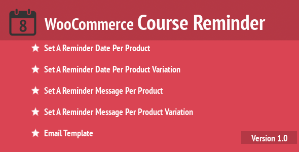 WooCommerce Course Reminder - CodeCanyon 18433840