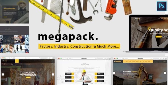 Mega Pack - Factory, Industry & Construction PSD Template - Business Corporate