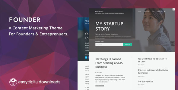 Founder - A Content Marketing WordPress Theme - Personal Blog / Magazine