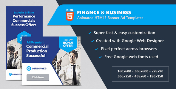 Finance & Business Banner Ads - HTML5 Animated GWD by ...